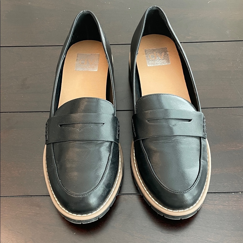 DV by Dolce Vita Black Leather Penny Loafers